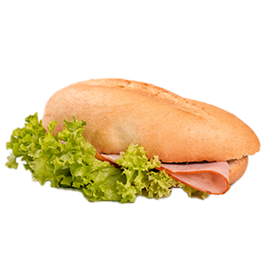 Helles Sandwich mit Wurstsalat